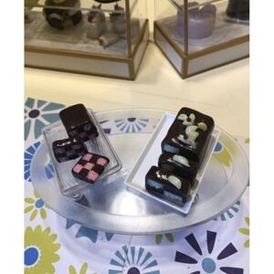 Miniature Dollhouse 1/6 Checkerboard Cakes Chocolate Yellow‎ Slices A35
